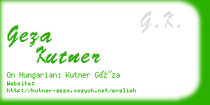 geza kutner business card